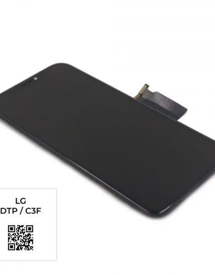 iPhone Xr Black Display Assembly (LG- DTP-C3F - Connector with Square QR Code) (incl. Backplate) Original