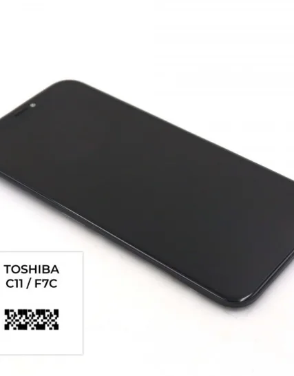 iPhone Xr Black Display Assembly (Toshiba- C11-F7C - Connector with Wide QR Code) (incl. Backplate) Original