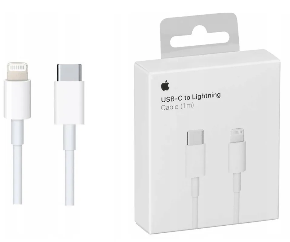 Original Apple Lightning til USB-C kabel (1m) Hvid